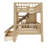 Twin over Twin Bunk Bed with Slide, Storage Staircase & 2 Drawers – Space-Saving Kids Bed, Walnut-1280268895