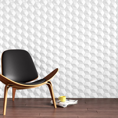 Carrelage mural simple en céramique à bords droits 4 po x 5 po Hedron