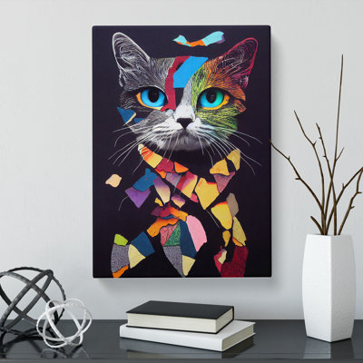 Cat Mixed Media - Wrapped Canvas