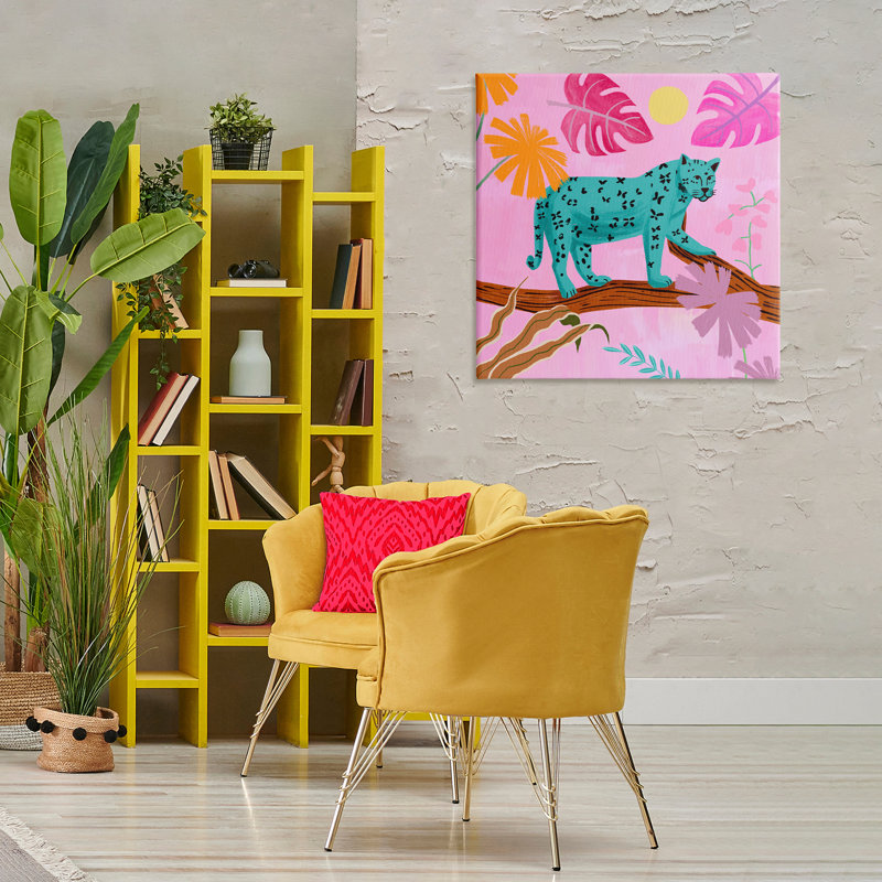 Art mural à motif léopard sur branche par Juliet Rose Philips, H 24 po x l 24 po x P 1,5 po