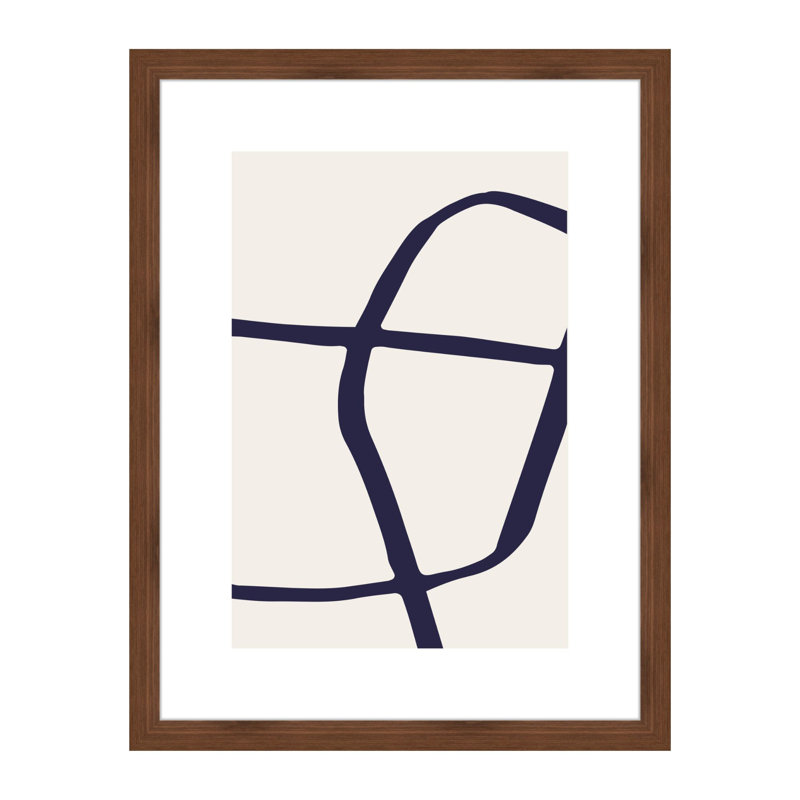 Velino Wooden Photo Frame 30 x 40 cm with Abstract Poster Print, Walnut