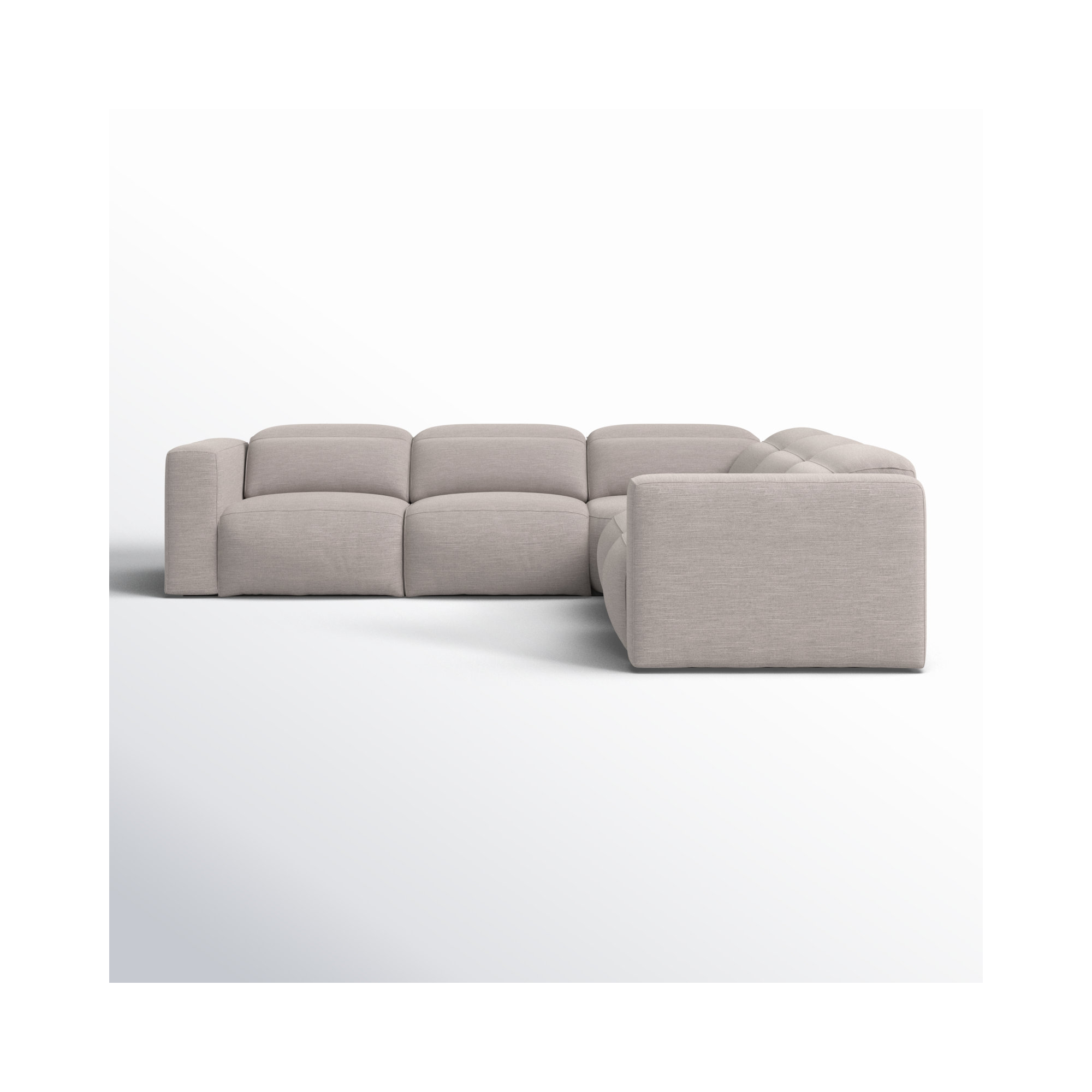 Amed 5 - Piece Power Reclining Sectional, Gray Polyester Blend