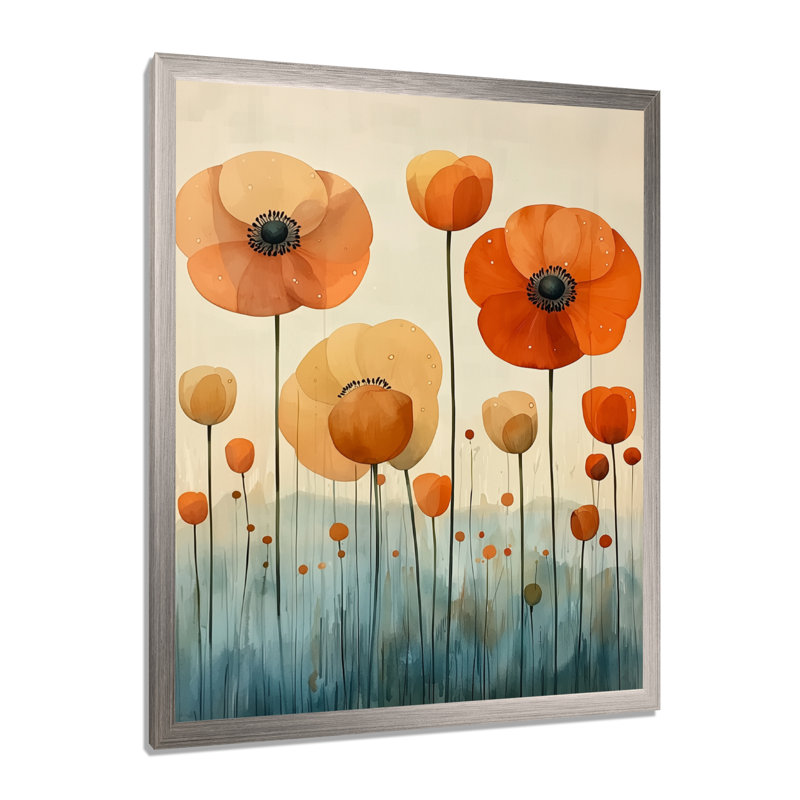 Beecham - impressions murales florales, Argent argent, H 40 po x l 30 po, Reproduction encadrée d'une seule photo