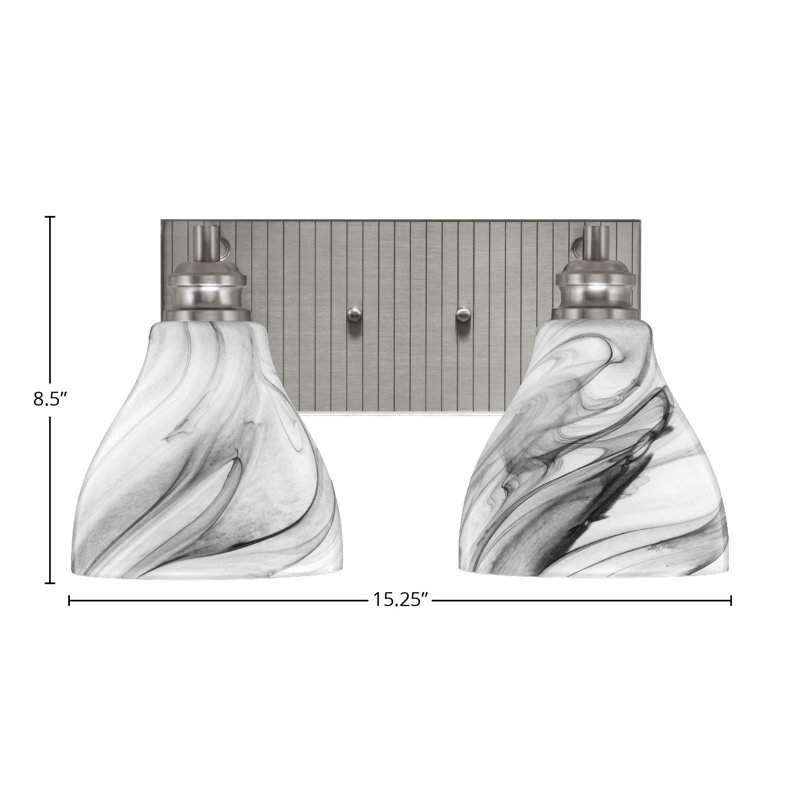 Éclairage pour meuble-lavabo à 2 lumières Gulkis, Nickel brossé