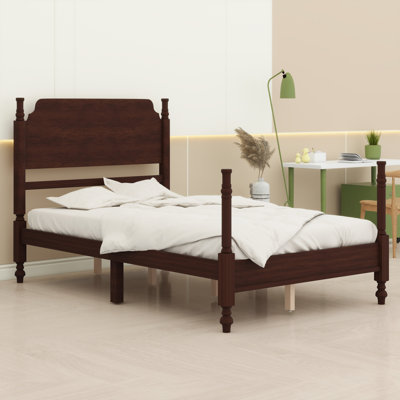 Classic Traditional Spindle Bed Frame, Wooden Spindle Post Bed with Headboard