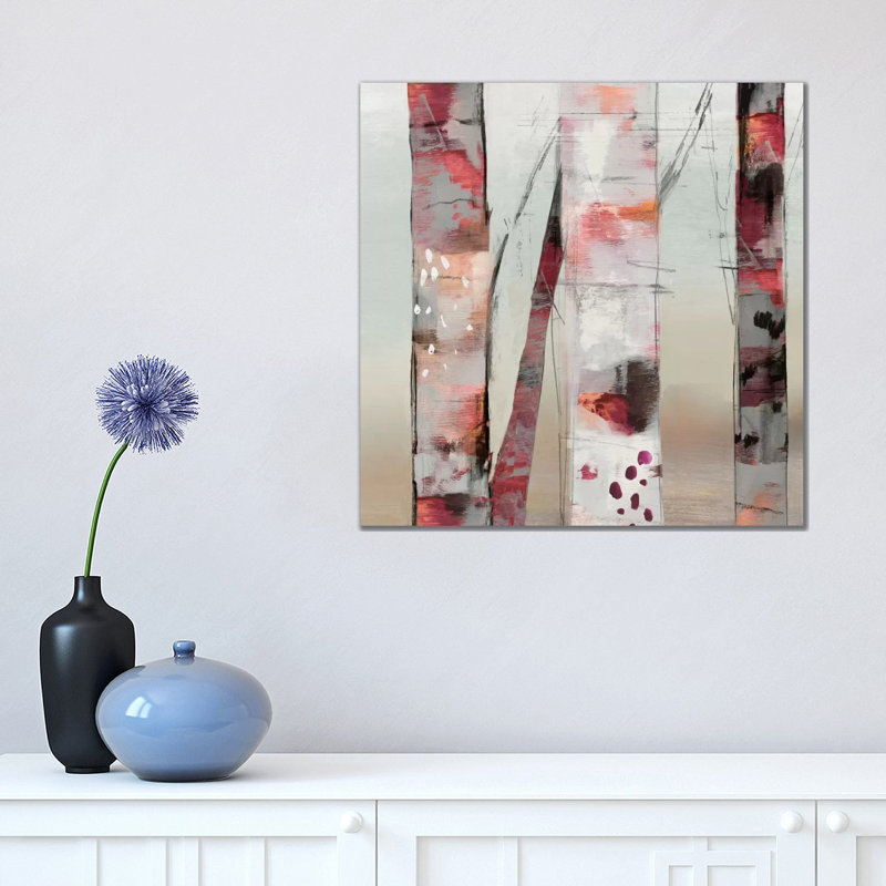 Sunset Birch III by Allison Pearce - Wrapped Canvas Painting, 45.72 cm H x 45.72 cm W x 3.175 cm D