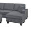 Ensemble de canapé modulaire 5 pièces Vini, 3 coussins, USB, chenille noir rembourré de mousse-132919114