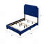 Grand lit, velours bleu Haemon