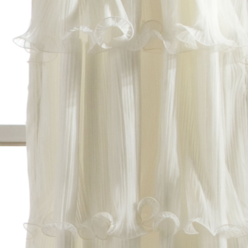 Semi Sheer Curtain Single Panel, Ivory