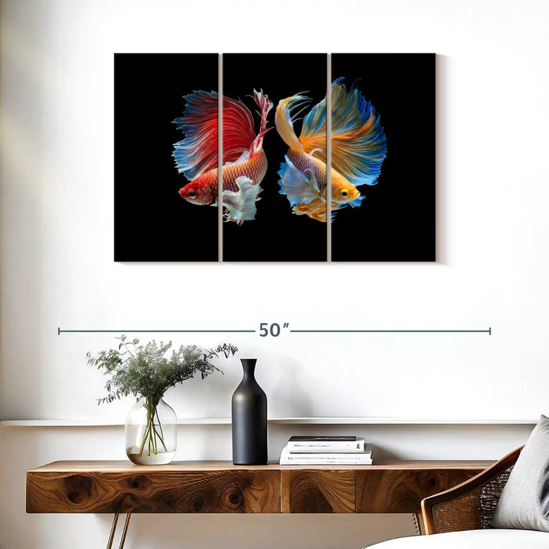 Betta Fish In Sync, 24" H x 38" W