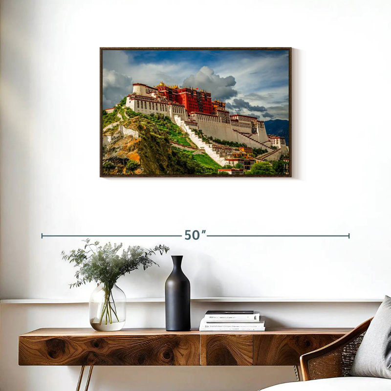 Palais du Pocala, Tibet, Cadre flottant noyer, 31 po x 21 po