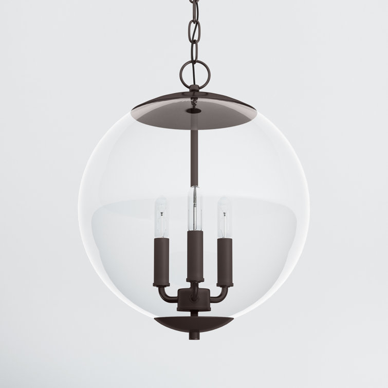 Patterson 3 Light Metal Dimmable Globe Chandelier