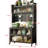 Grey Metal Shelving Unit - 3.91 In. Depth, 12.01 Package Height, 250Kg Capacity, 360 Rotating Wheels For Versatile Use Storage Kitchen Space Load, With Brakes