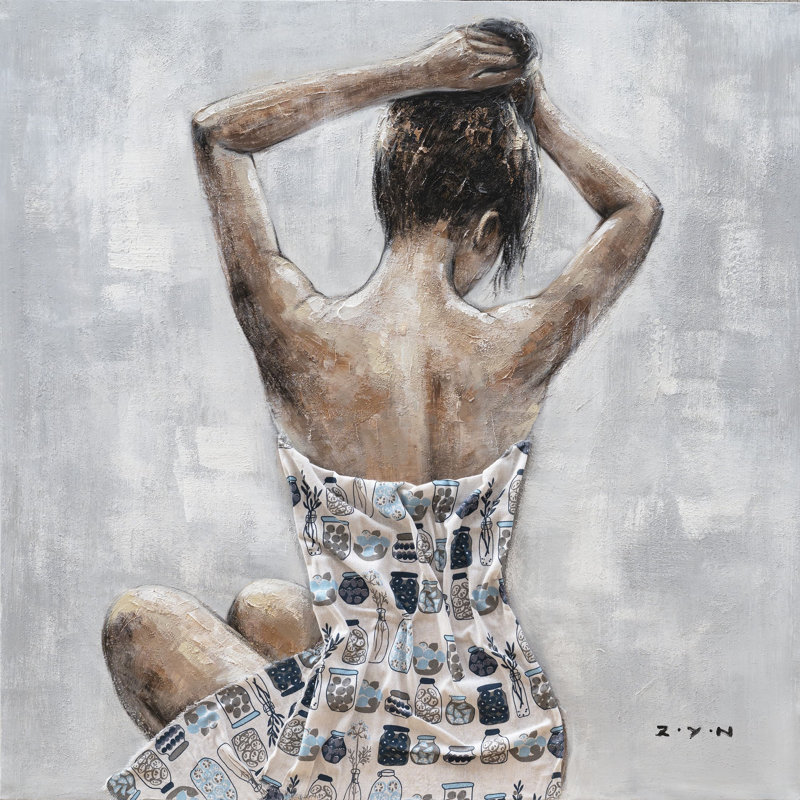 Élégante fantaisie sur toile, H 20 po x l 20 po x P 1,5 po