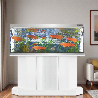 Fish Tank Stand With Power Outlet And Storage Cabinet