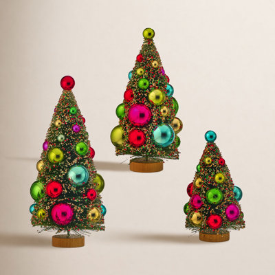 Holly Jolly 3-Piece Retro Sisal Tree Set