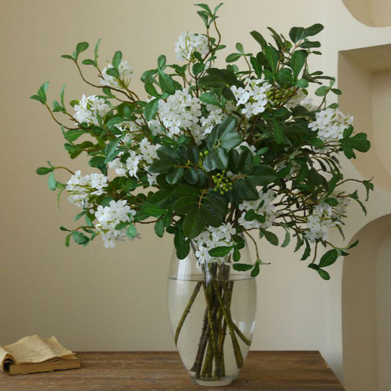 Artificial Flowers with Greenery Stems,Artificial Plants,5Pcs 27" Green Faux Branches for Vase,Fake Flowers for Wedding Centerpieces,Home Decor & DIY Bouquets