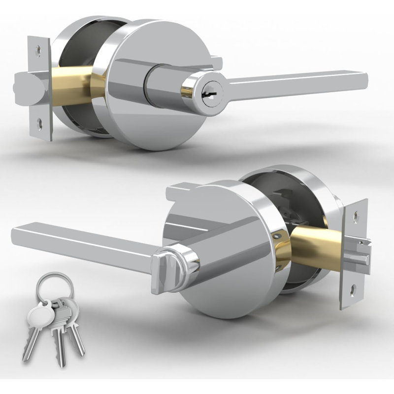 Poignée de porte intérieure réversible Mega Handles RALPH pour chambres à coucher, salles de bain, couloirs | Serrures de porte modernes en acier inoxydable avec rosette ronde