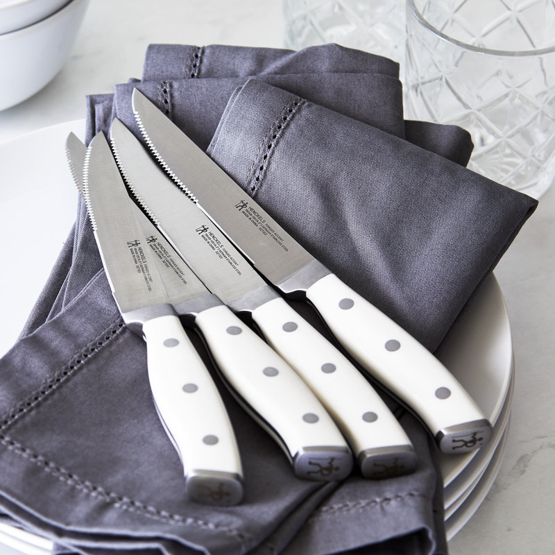 HENCKELS Forged Accent Set of 4 Steak Knife Set, German Engineered Informed by 100+ Years of Mastery, White