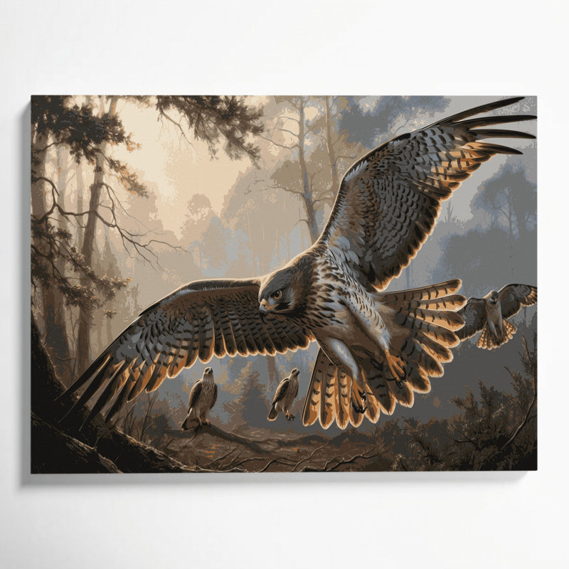 «Birds Northern Goshawk», art mural sur toile brune, H 11 po x l 14 po