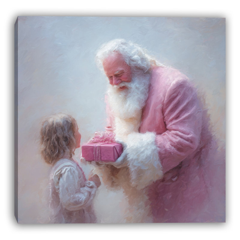 Art mural sur toile tendue Père Noël, H 20 po x l 20 po