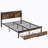 Black Brown Queen Bed-1528109325
