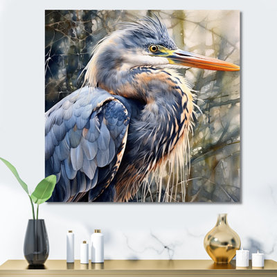 Graceful Heron Waterbird II On Canvas Print