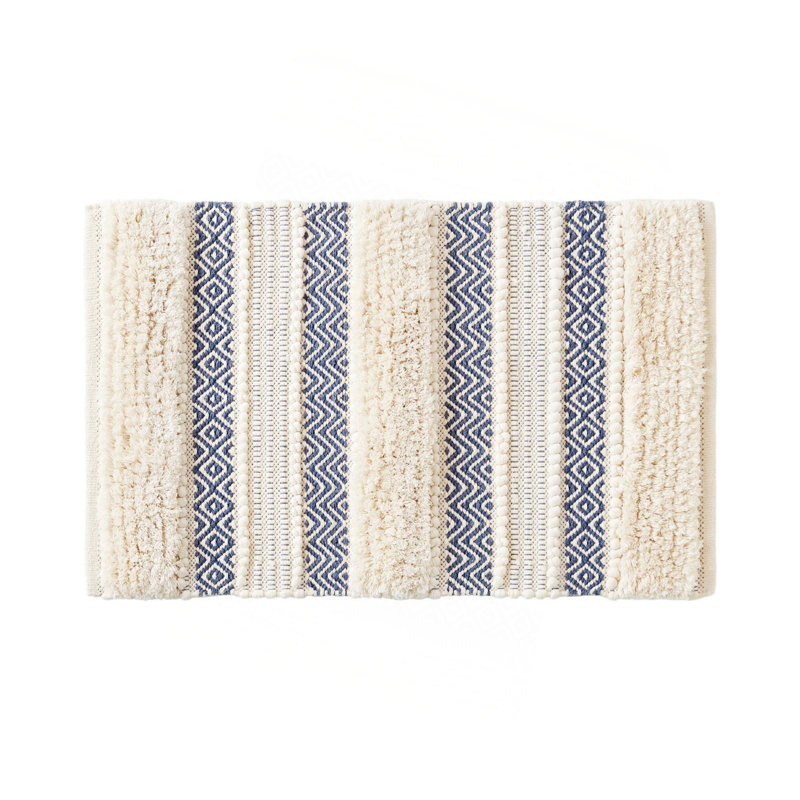 1-Piece 20X32" Bath Rug,Navy, Blue