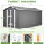 Remise de rangement extérieure 8 x 12 pi - Grand outil en métal avec cadre en aluminium et portes verrouillables pour la cour de jardin, avec beaucoup d'espace, portes doubles pratiques, conception pratique facile