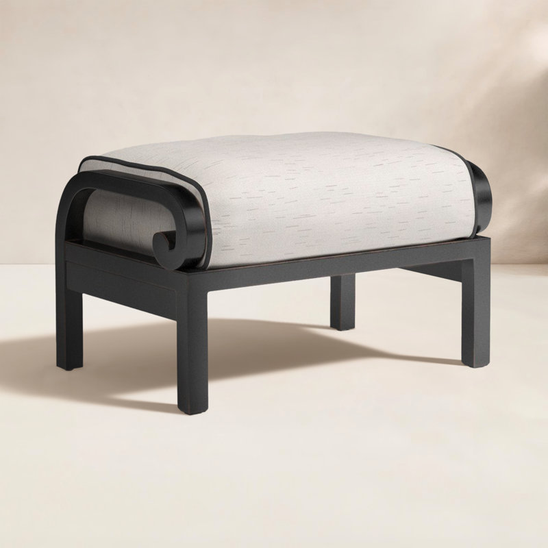 Monterey Outdoor Ottoman with Sunbrella® Cushion, Frequency Sand Sunbrella®