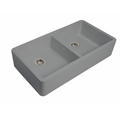 Stonyhurst - 39.3″ L X 21.1″ W Fireclay Double Bowl Apron / Farmhouse Kitchen Sink