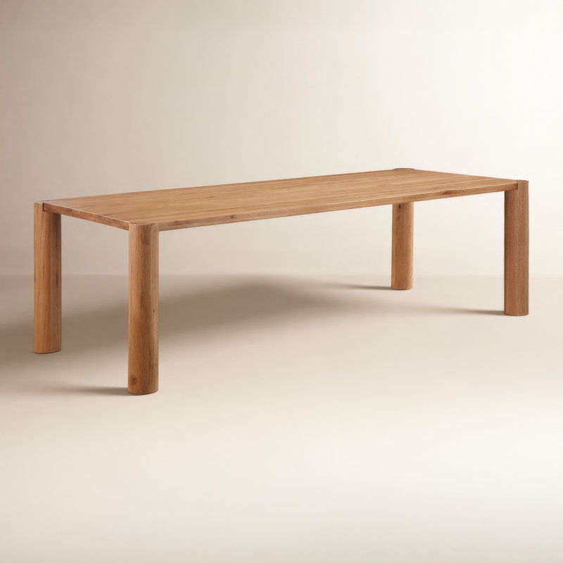 Channing Oak Solid Wood Dining Table, Natural, 39" W x 96" L