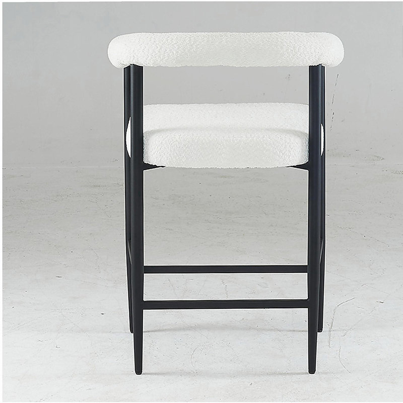 Ensemble de 2 tabourets de bar modernes en tissu de velours, tabouret de bar avec structure en métal et accoudoirs, tabouret de bar pour îlot de cuisine, restaurant