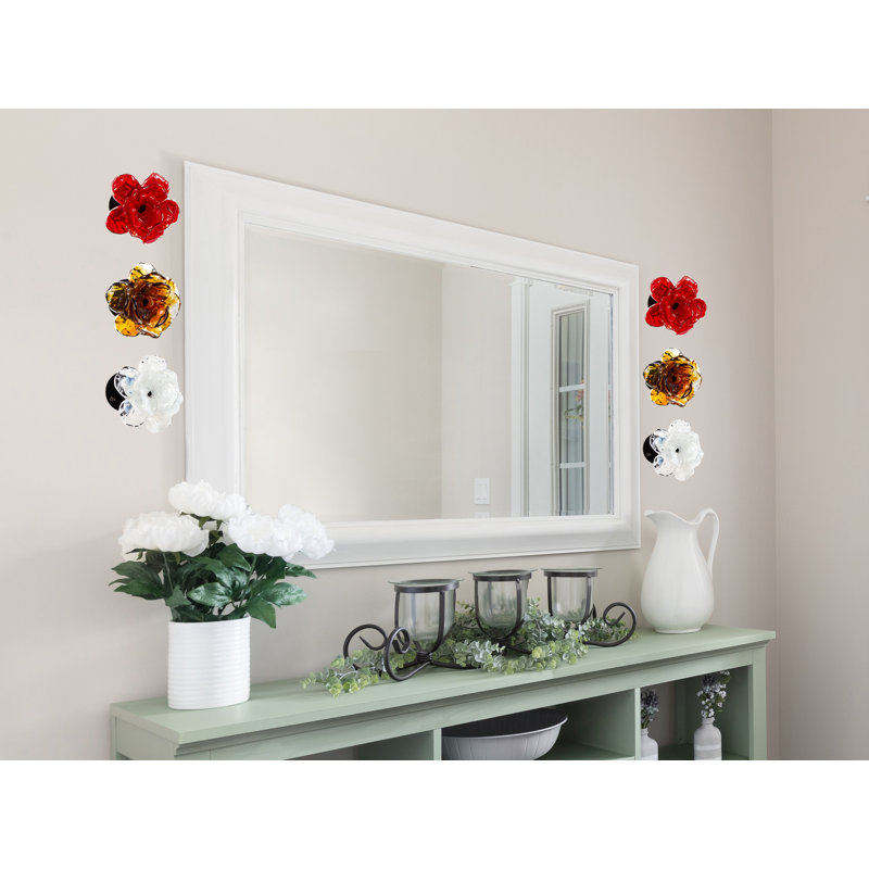 Décoration murale en verre soufflé à la main fleur, ambre, 4,75 po de diamètre