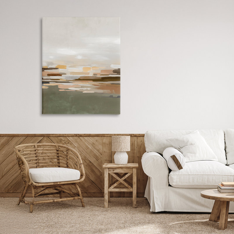 Insolite avec toile abstraite, design par Emma Peal, H 40 po x l 30 po