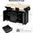 55.7" Kitchen Island With 2 Drop Leaf, Rolling Cart, Electrical Outlet, Folding Dining Table, 3 Drawers, Storage Option, Black Power Table For Different Needs,-759359214