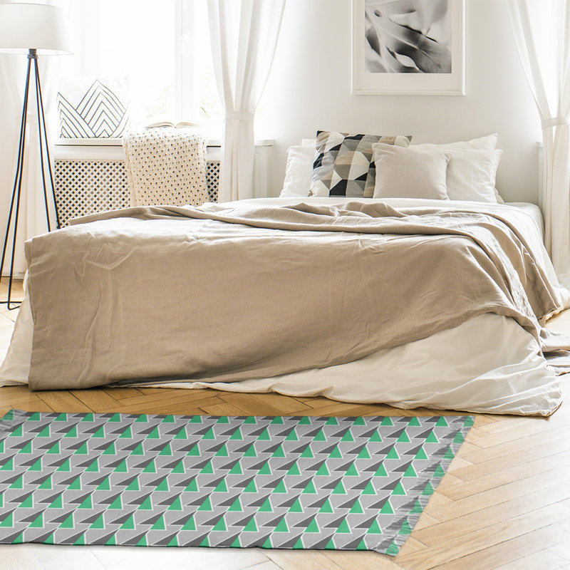 Tapis à flèches déplacées gris/vert/noir, Oui