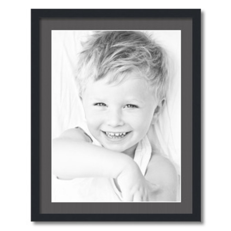 Matte Picture Frame with Mat, Charcoal