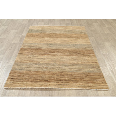 One-of-a-Kind 4'6" X 6'7" New Age Wool Area Rug in Brown