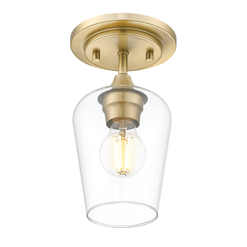 Joliet 5.5 inch Burnished Brass 1 Light Flush Mount