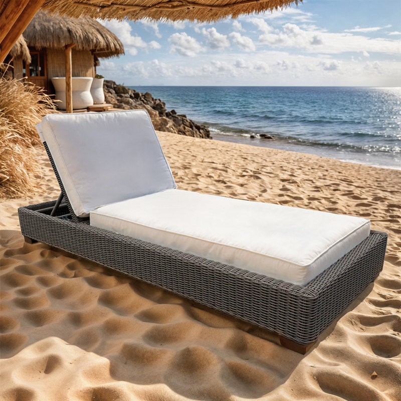 Chaise longue inclinable avec coussin Hobson