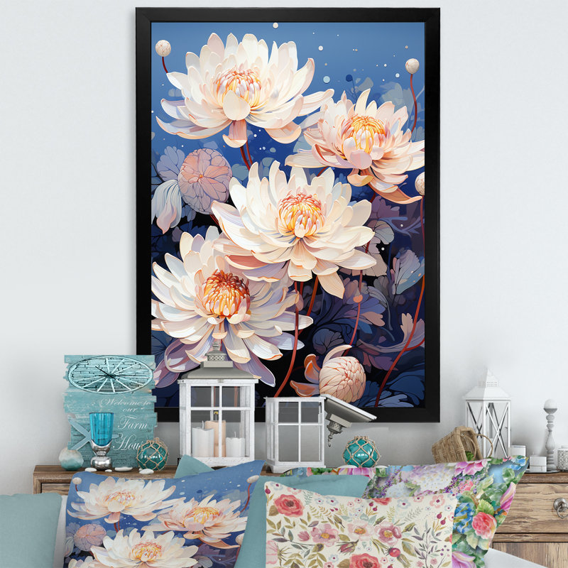Lotus Bliss Unveilé II sur toile, Cadre photo noir simple, H 32 po x l 16 po x P 1 po