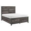 Grand lit plateforme gris, style traditionnel, rangement, bois et bois d'ingénierie, pour endommager les taches