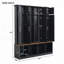 Hall Tree with 4 Hanging Hooks, Wood Grain Bench with Multiple Storage Space-111462781
