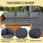 82.7''Wood Outdoor Patio Sofa With  Beige Cushions-661796732