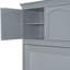 Lit double gris avec armoires - Optimisez votre espace de vie. Support de matelas confortable pour un sommeil réparateur et sans sommier.-234498097-234498102
