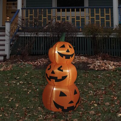 3.5' LED Lighted Inflatable Jack-O-Lantern Trio Halloween Outdoor Yard Decoration -  Northlight Seasonal, NORTHLIGHT ZG27840