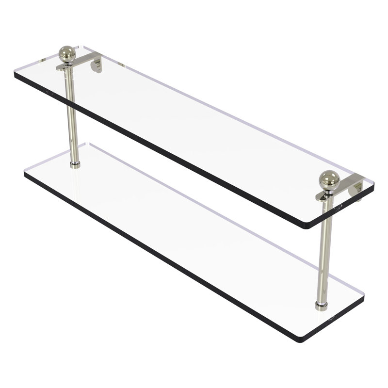 Tablette murale Morosini, Nickel poli, 22 po