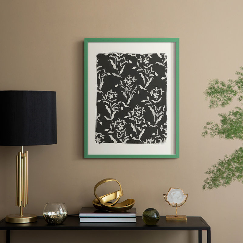 "Motif floral rétro I", Vert, H 11 po x l 9 po