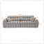 Chenille Stripe Fabric Compressed Sponge Sofa, 3-Seater Modern Upholstered Couch with Throw Pillows for Living Room, Apartment, Small Space